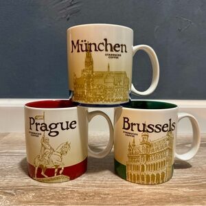 Starbucks City Mug Trio - Munich, Prague, Brussels